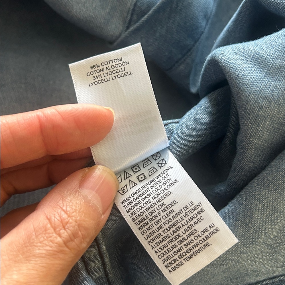 NWT Womens Lucky Brand Indigo Chambray Button Down Shirt - Picture 6 of 7